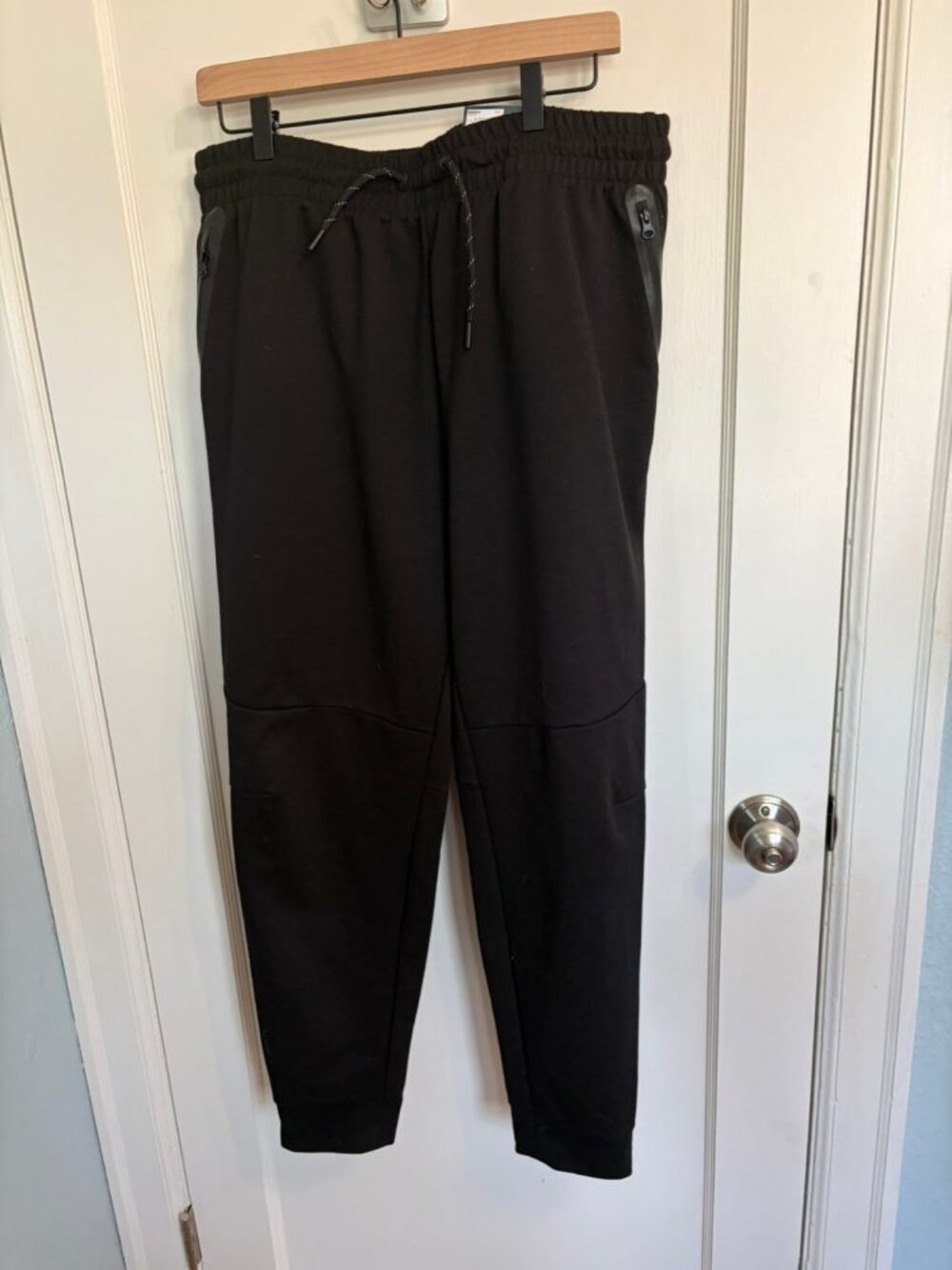 Tek Gear Essential Fleece Jogger Mens L Black NWT Kohls Zip Pocket Sweatpants$50
